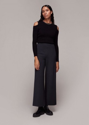 Whistles Hana Wide Leg Pants Black | US-12675JPHW