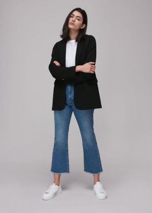 Whistles Jersey Boyfriend Blazer Black | US-28705BSAO