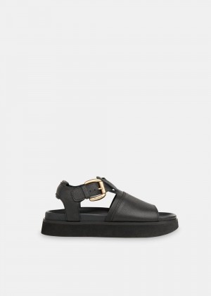 Whistles Khai Chunky Buckle Sandals Black | US-52846APRN