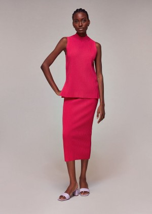 Whistles Knitted Column Skirts Pink | US-27048VOKZ