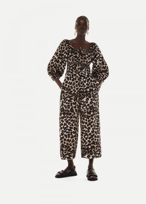 Whistles Leopard Spot Jumpsuit Leopard | US-27165HVAR