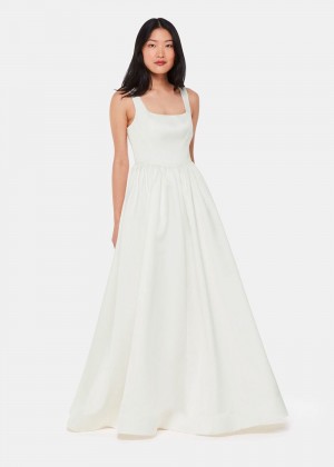 Whistles Lettie Wedding Dress White | US-61293EOIS