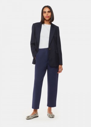 Whistles Lila Ponte Pants Navy | US-96138VMNY