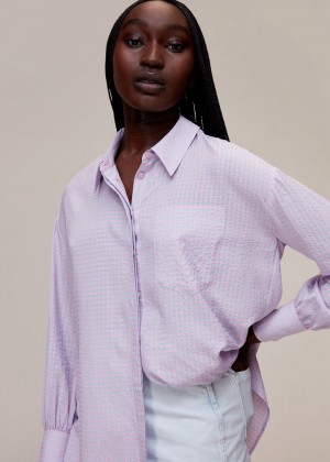 Whistles Lily Gingham Shirts Pink / Multicolor | US-75094JLPK