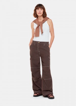 Whistles Lorna Cargos Pants Chocolate | US-48605VJZY