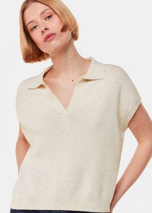 Whistles Lyla Short Sleeve Knitwear Neutral | US-37925YCNO