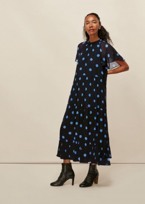 Whistles Margie Spot Dress Black / Multicolor | US-43986AZYB