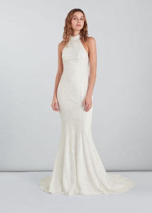 Whistles Maria Halter Wedding Dress White | US-03589RFZC