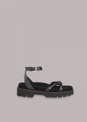 Whistles Mina Knotted Sandals Black | US-69572OIDV