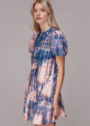 Whistles Mirrored Tie Dye Trapeze Dress Multicolor | US-61240RQSJ