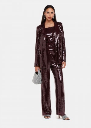 Whistles Misha Sequin Blazer Aubergine | US-89024TCZG