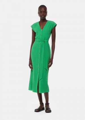 Whistles Misty Midi Dress Green | US-81256FRKL