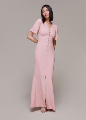 Whistles Molly Maxi Dress Pink | US-90326HBPD