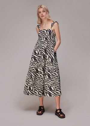 Whistles Mountain Zebra Print Dress Multicolor | US-45879NFRI