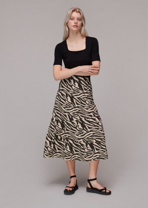 Whistles Mountain Zebra Tiered Skirts Multicolor | US-83079DWMK