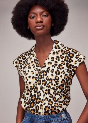 Whistles Painted Leopard Print Shirts Leopard | US-42180RTVD