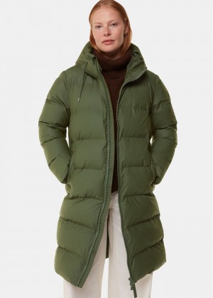 Whistles Rains Alta Longer Puffer Jacket Dark Green | US-24507UIYA