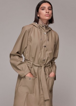 Whistles Rains Curve Jacket Grey Brown | US-30691RFDX