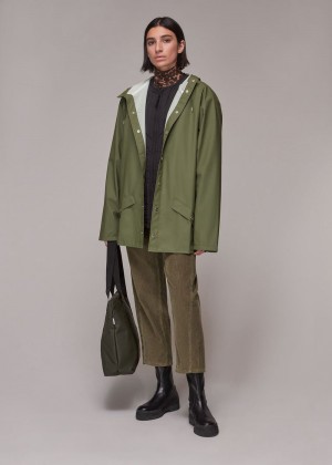 Whistles Rains Hooded Jacket Olive | US-76285MEKO