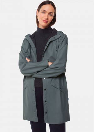 Whistles Rains Long Jacket Dark Grey | US-10849MLXO