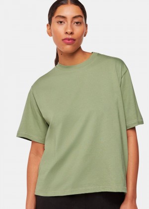 Whistles Relaxed T-Shirt Khaki | US-01657SXVG