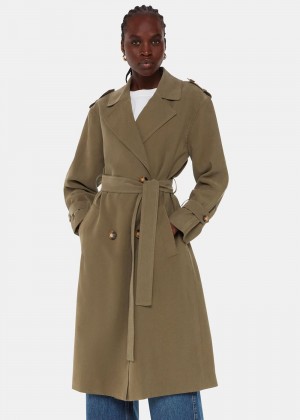 Whistles Riley Trench Coat Khaki | US-48276YZQS