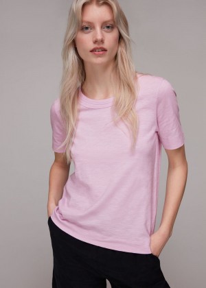 Whistles Rosa Double Trim T-Shirt Purple | US-52047BDHX