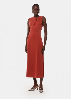 Whistles Saoirse Twist Jersey Dress Red | US-16879KODQ