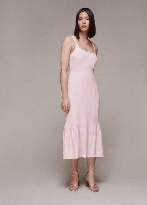 Whistles Sarah Tie Detail Dress Pink | US-62704TUYJ