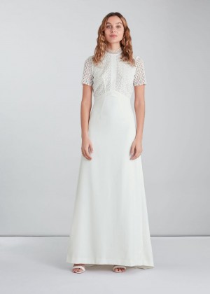 Whistles Scarlett Wedding Dress White | US-45013KBMV