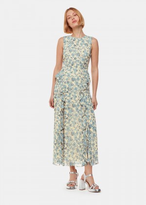 Whistles Shaded Floral Nellie Dress Blue / Multicolor | US-51964NOTB