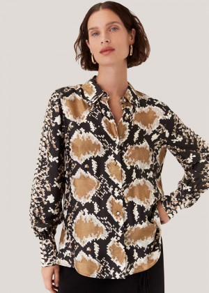 Whistles Silk Snake Oversized Shirts Snake | US-18745DCQU