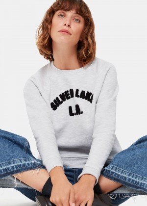 Whistles Silverlake Logo Sweatshirt Grey | US-65819FAZE