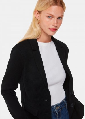 Whistles Slim Jersey Jacket Black | US-05879GRLP