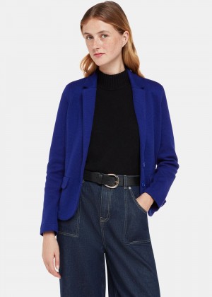 Whistles Slim Jersey Jacket Deep Blue | US-78135NHSG