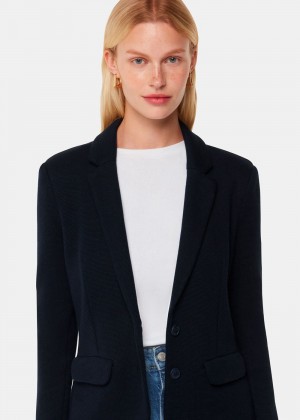 Whistles Slim Jersey Jacket Navy | US-92804YKRU