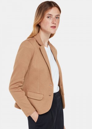 Whistles Slim Jersey Jacket Neutral | US-20718IGDU