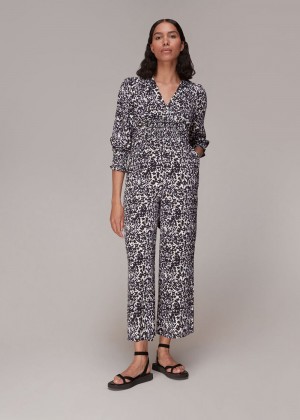 Whistles Smudged Cheetah Jumpsuit Leopard | US-59613TMPI