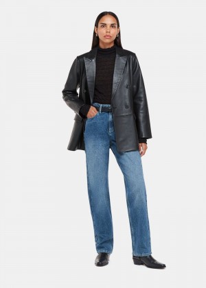 Whistles Straight Leg Full Length Jeans Blue | US-14683WBMP