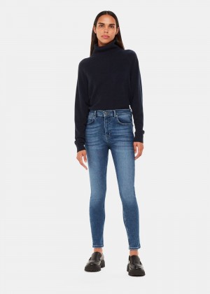 Whistles Stretch Sculpted Skinny Jeans Blue | US-74318JGME