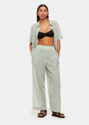 Whistles Stripe Beach Pants Green / Multicolor | US-06547GTOA