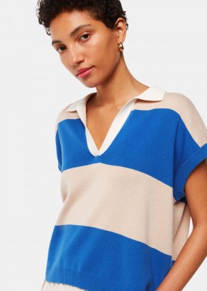 Whistles Stripe Lyla Knitwear Blue / Multicolor | US-78390RPOI