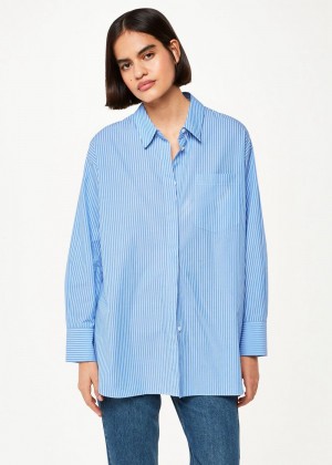 Whistles Stripe Oversized Shirts Blue / Multicolor | US-95430BEQO