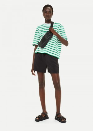 Whistles Stripe Short Sleeve T-Shirt Green / Multicolor | US-54760ZBYH