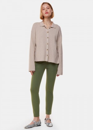 Whistles Super Stretch Pants Khaki | US-89146LXBK