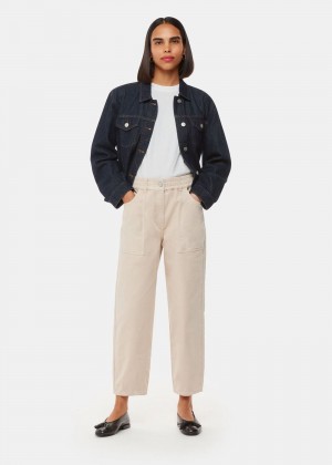 Whistles Tessa Casual Pants Neutral | US-18764EXPD