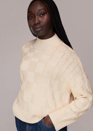 Whistles Texture Check Sweater White / Multicolor | US-65427XCWP