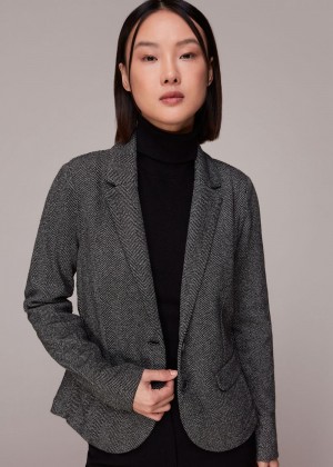 Whistles Textured Slim Jersey Jacket Black / Multicolor | US-57208LQTV