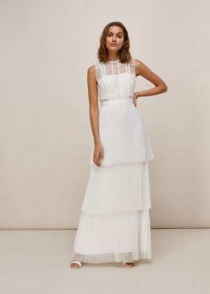 Whistles Theodora Wedding Dress White | US-53086GZBI