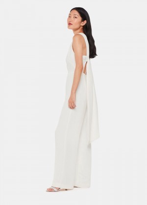 Whistles Tie Back Bridal Jumpsuit White | US-41263ELTK